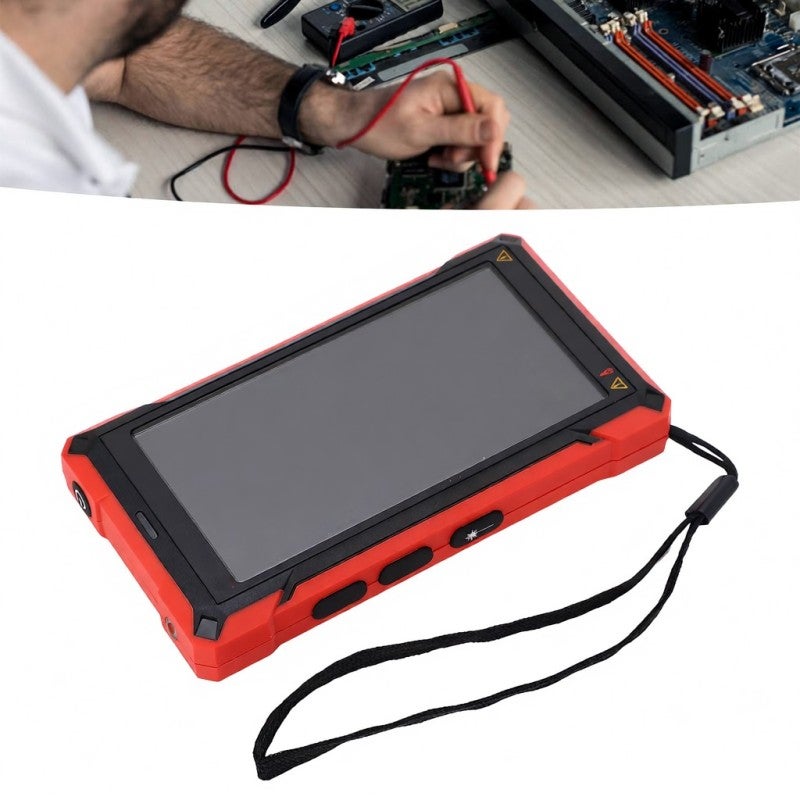 Digital Multimeter: Red Portable Tester With Bright 3-LED Flashlight - Infrared Laser Positioning Clear VA & LCD Display for Dark Environment Electrical Inspections, Live Line Detection - Image 5