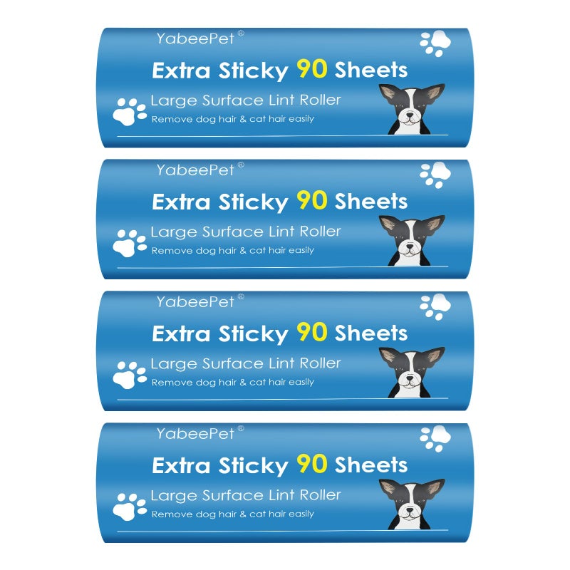 YabeePet Extra Sticky Large Lint Roller Refills 63 Giant Lint Roller Refills for Pet Hair ClothesFurniture Cleaning 360 Sheets in Total - Image 3