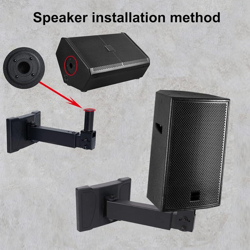 Howonder HD-339 Heavy Duty Speaker Wall Mount,Hold up to 100lbs,Speaker Wall Mount Bracket Design for Professional Audio PA Speakers,Screw Hidden (2 Packs Black) - Image 5