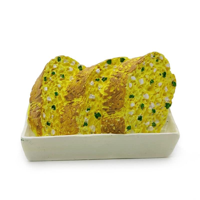 WitnyStore Tiny 1¾" Garlic Bread Magnet - Miniature Hand Made Painted Resin 3D Fast Foods Decorative Refrigerator Fridge Magnets Magnetic Board Kitchen Décor Collectible Souvenir Gifts - Image 2