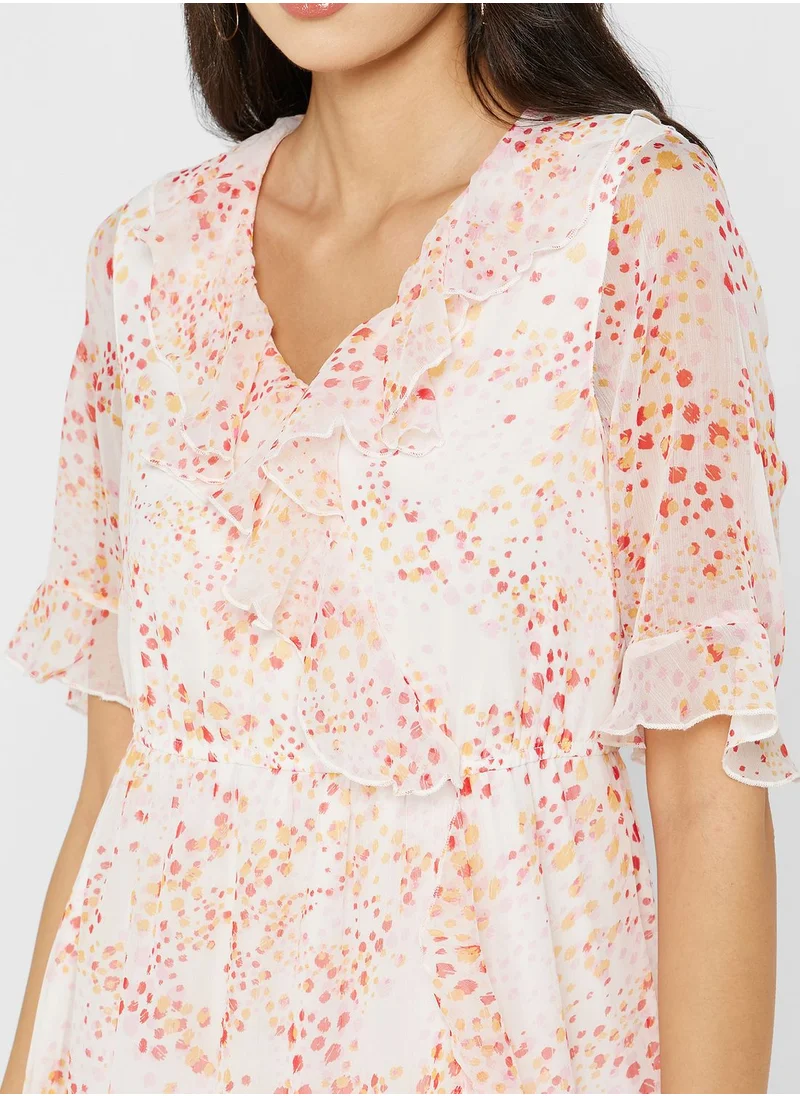 VERO MODA Printed Ruffle Detail Dress