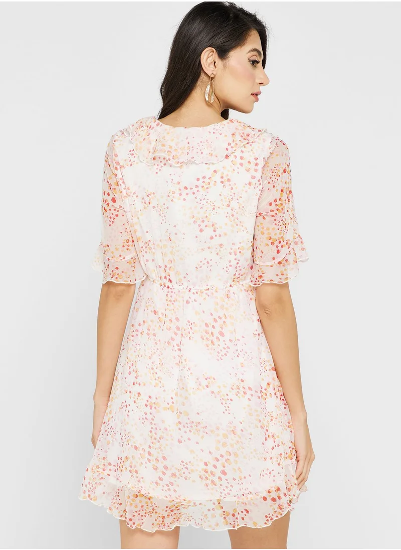 VERO MODA Printed Ruffle Detail Dress