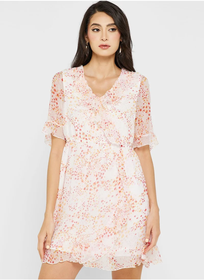 VERO MODA Printed Ruffle Detail Dress