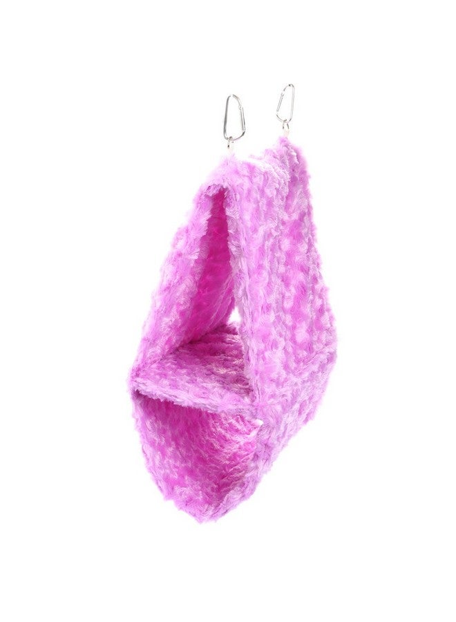 Comidox Double layer Plush Snuggle Bird Hammock Hanging Snuggle Cave Happy Hut Bird Parrot Hideaway Size L (36x14x25) Purple - Image 2