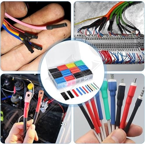 VIVUE 560Pieces Heat Shrink Tubing 2:1- Electrical Wire Cable Sleeving Wrap, Cable Wrap Assortment Electric Insulation Heat Shrink Tube Kit with Box(5 colors/12 Sizes) Black, Red, Blue, Yellow, Green - Image 4