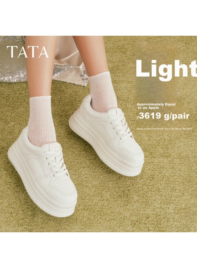 Tata  Spring Mall Fashion Casual Versatile Sneakers Off-white Size 38 - Image 1