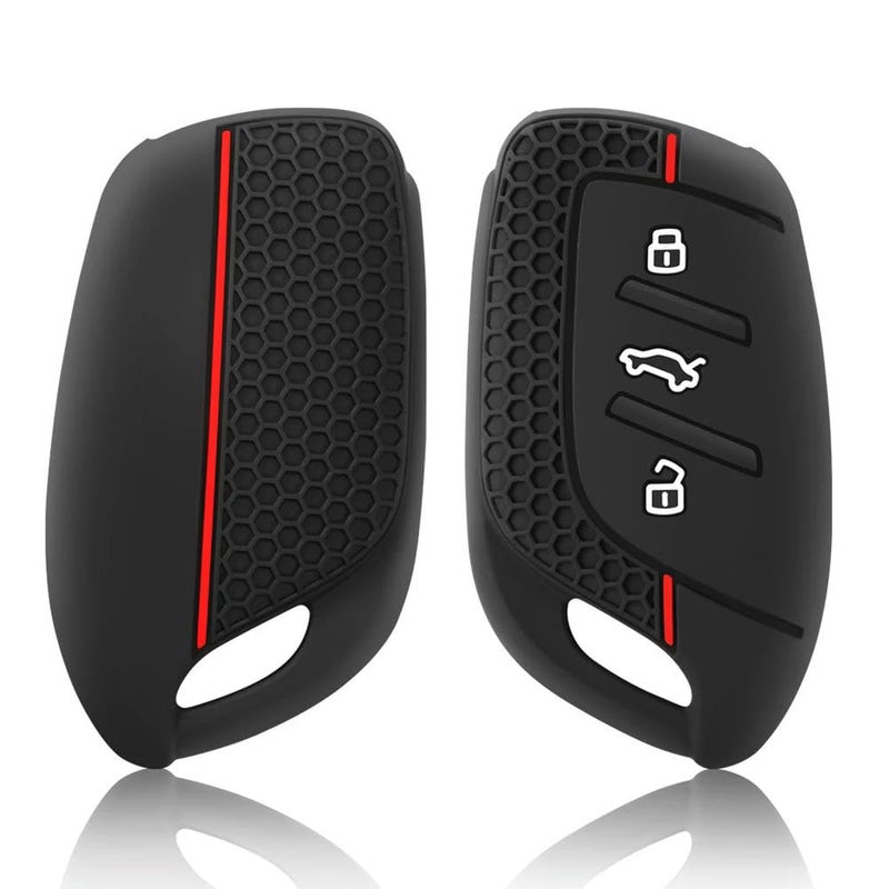 Silicone Key Cover: Black Precision-Molded 3-Button Fit - Slim Non-Bulk Grip Key Fob Case for MG 4, MG4 EV, MG HS, GT, ZS EV, ZX, MG5, MG6 Car Key Protection - Image 2