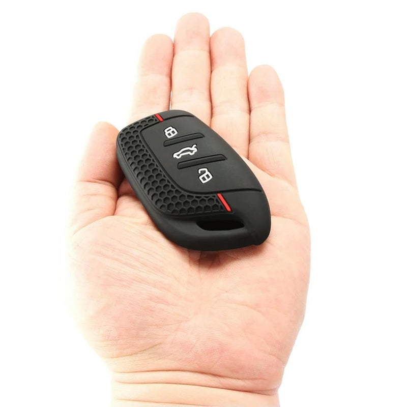 Silicone Key Cover: Black Precision-Molded 3-Button Fit - Slim Non-Bulk Grip Key Fob Case for MG 4, MG4 EV, MG HS, GT, ZS EV, ZX, MG5, MG6 Car Key Protection - Image 5