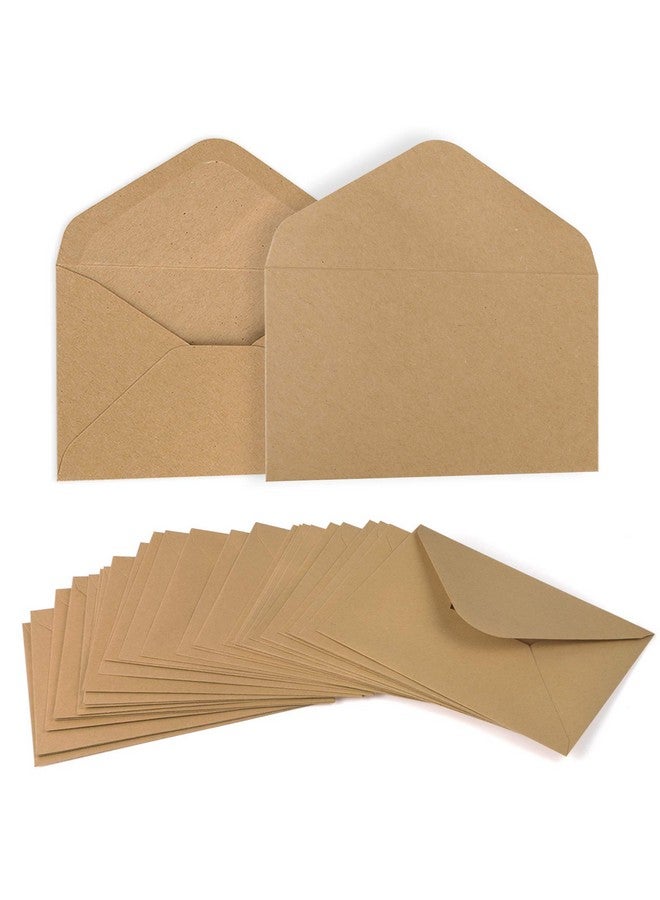 ValBox 4.6X6.3 Kraft Envelopes 100 Pcs 120 Gsm Brown Contour Flap Invitation Envelopes For Baby Shower Graduation Wedding Invitations Gummed Flap - Image 1