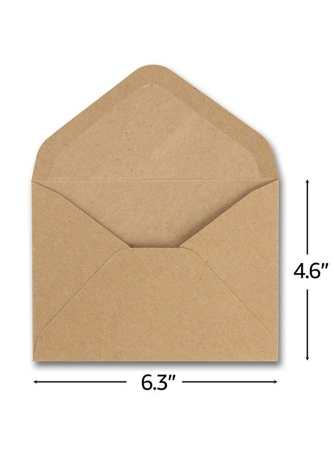 ValBox 4.6X6.3 Kraft Envelopes 100 Pcs 120 Gsm Brown Contour Flap Invitation Envelopes For Baby Shower Graduation Wedding Invitations Gummed Flap - Image 2