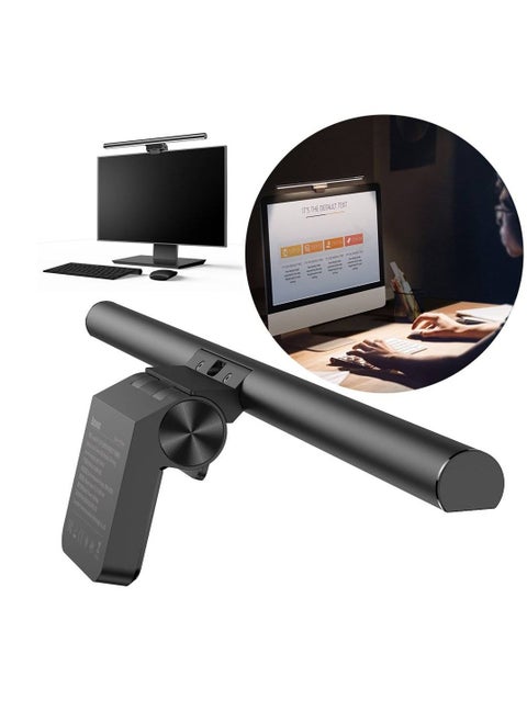 Computer Monitor Light Bar LED Desk Lamp for Eyes Protection, Adjustable Brightness & Color Temperature, USB Powered, Flicker-Free, Desk Lamp for Home Office, Reduce Eye Strain, LED Monitor Light for PC, Gaming, Study & Work, Compact & Space-Saving (Dark Grey)