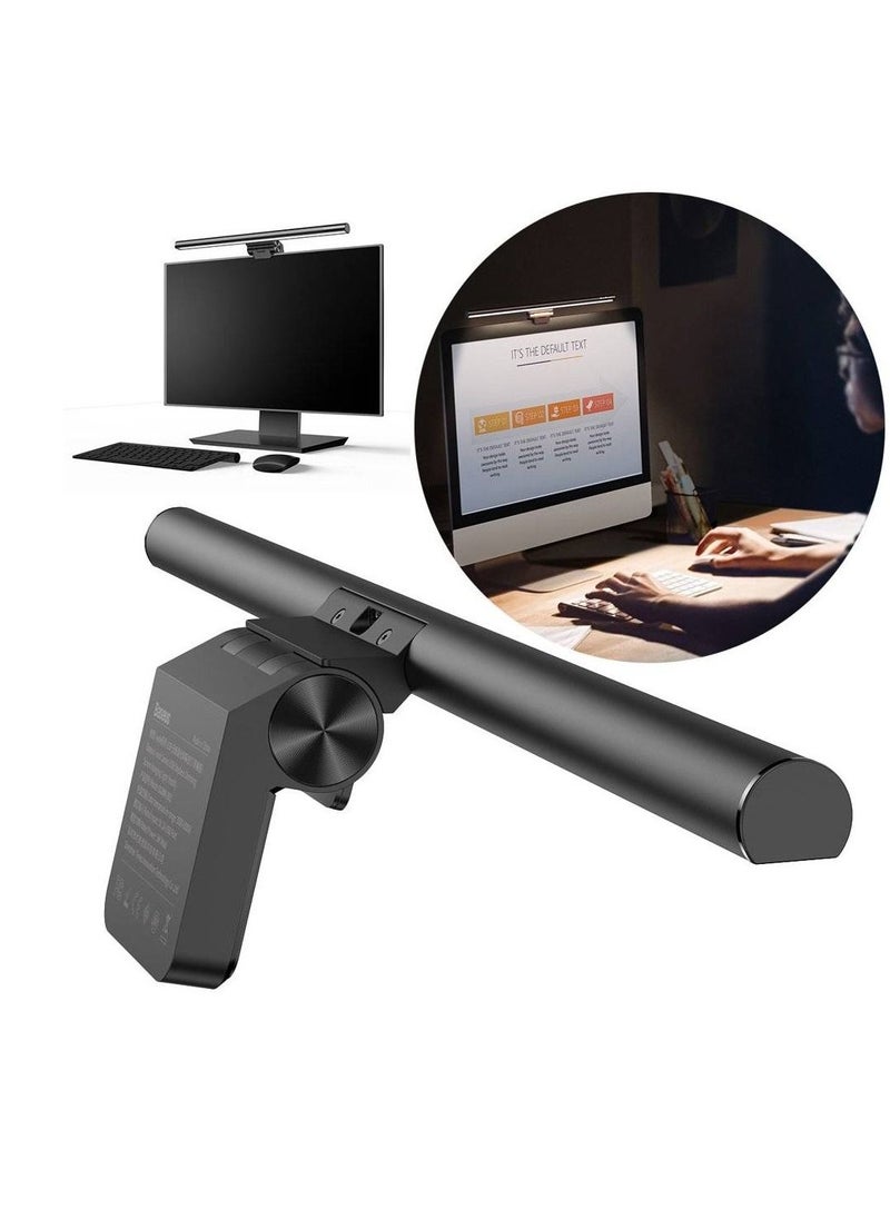 Baseus - Computer Monitor Light Bar LED Desk Lamp for Eyes Protection, Adjustable Brightness & Color Temperature, USB Powered, Flicker-Free, Desk Lamp for Home Office, Reduce Eye Strain, LED Monitor Light for PC, Gaming, Study & Work, Compact & Space-Saving (Dark Grey) - Image 1