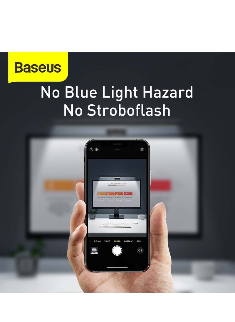 Baseus - Computer Monitor Light Bar LED Desk Lamp for Eyes Protection, Adjustable Brightness & Color Temperature, USB Powered, Flicker-Free, Desk Lamp for Home Office, Reduce Eye Strain, LED Monitor Light for PC, Gaming, Study & Work, Compact & Space-Saving (Dark Grey) - Image 1