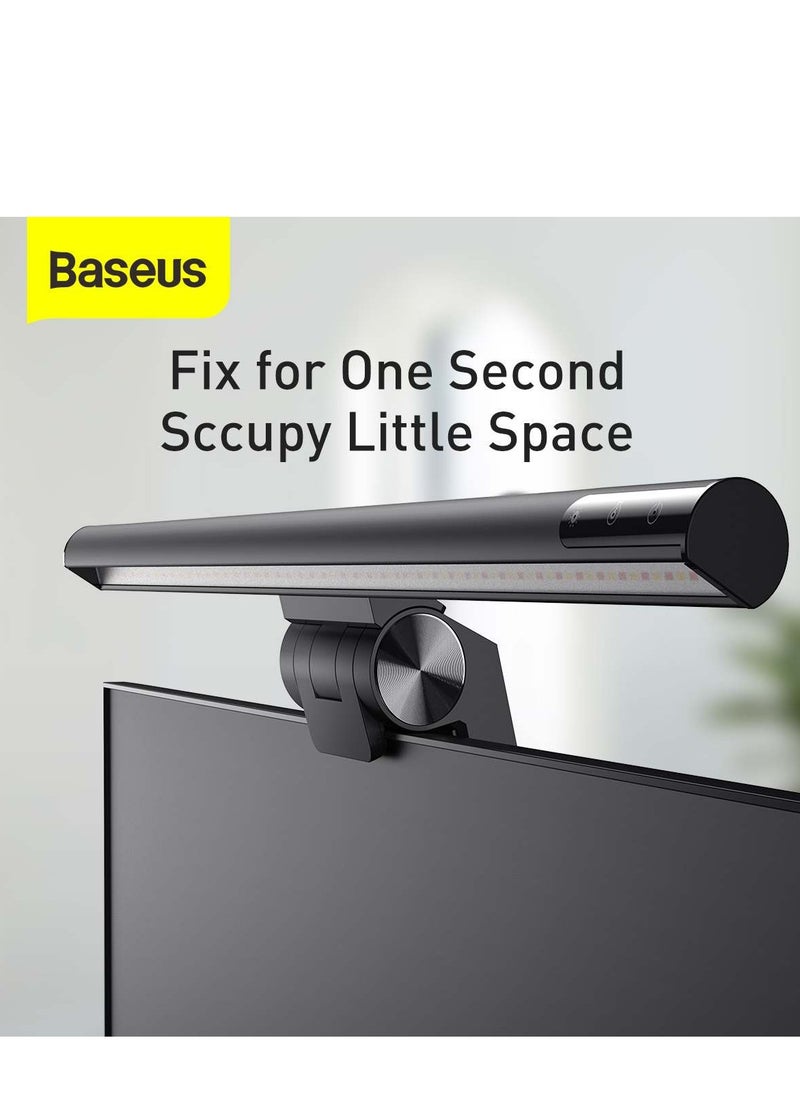 Baseus - Computer Monitor Light Bar LED Desk Lamp for Eyes Protection, Adjustable Brightness & Color Temperature, USB Powered, Flicker-Free, Desk Lamp for Home Office, Reduce Eye Strain, LED Monitor Light for PC, Gaming, Study & Work, Compact & Space-Saving (Dark Grey) - Image 1