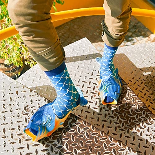 Coddies Fish Flip Flops - The Original Fish Slippers - Christmas Gift, Unisex Sandals, Bass Slides, Pool, Beach & Fishing Shoes (Blue | 12-13 Men | EU 46-47) - Image 5