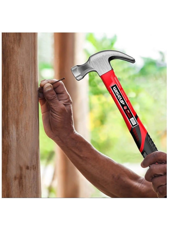 وايزأب مطرقة WISEUP المصنوعة من الفولاذ الكربوني والموفرة للعمالة والمقبض المصنوع من الألياف الزجاجية والمقاومة للصدأ وأدوات يدوية متينة سعة 160 أونصة - Image 3