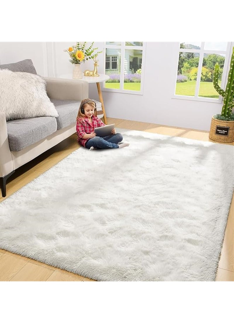 سوبر لينة السجاد ، السجاد منتفخ المنطقة ، ديكور المنزل الحديثة الكلمة حصيرة الطفل ، ومناسبة لغرف النوم وغرف المعيشة وغرف الأطفال الداخلية ديكور المنزل السجاد ( أبيض ، 150 × 200 سم ) - Image 1
