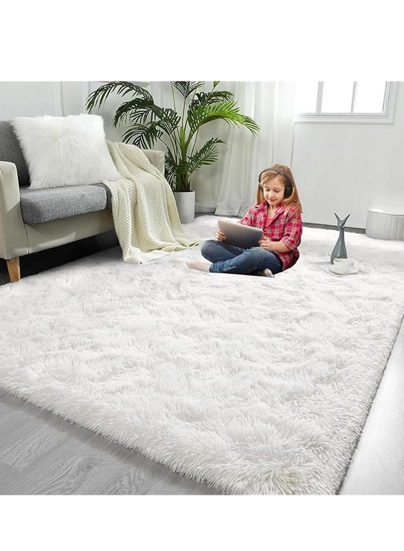 سوبر لينة السجاد ، السجاد منتفخ المنطقة ، ديكور المنزل الحديثة الكلمة حصيرة الطفل ، ومناسبة لغرف النوم وغرف المعيشة وغرف الأطفال الداخلية ديكور المنزل السجاد ( أبيض ، 150 × 200 سم ) - Image 2