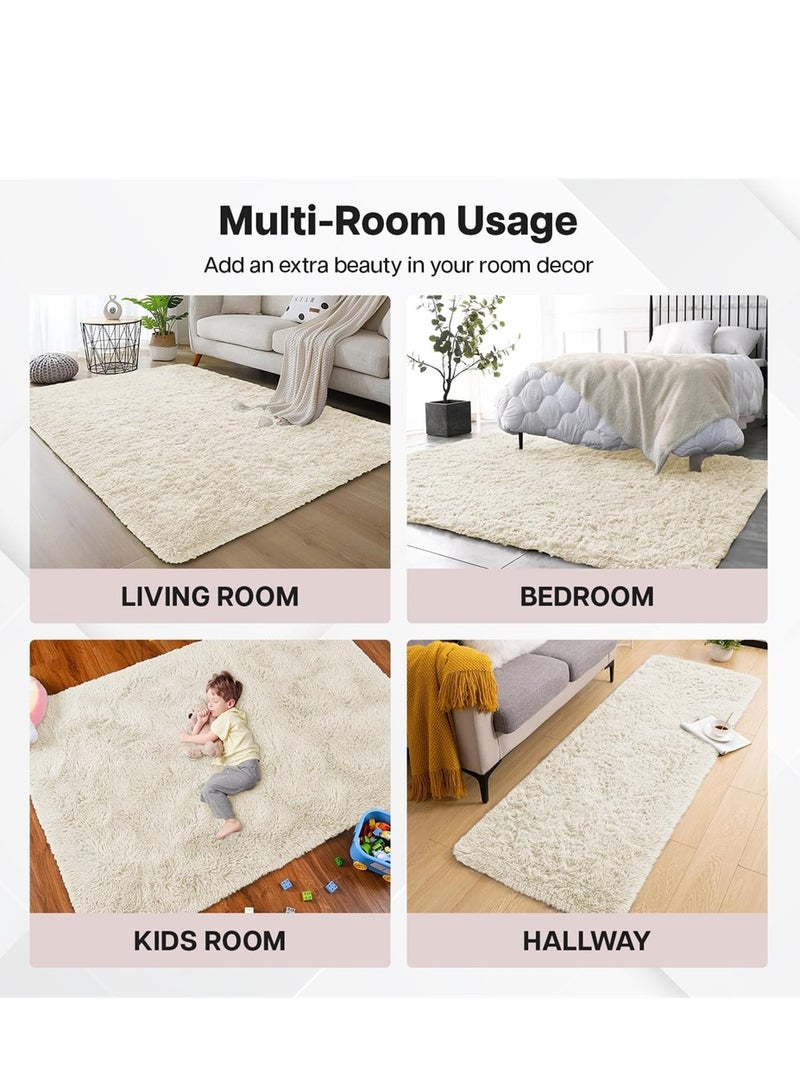 سوبر لينة السجاد ، السجاد منتفخ المنطقة ، ديكور المنزل الحديثة الكلمة حصيرة الطفل ، ومناسبة لغرف النوم وغرف المعيشة وغرف الأطفال الداخلية ديكور المنزل السجاد ( أبيض ، 150 × 200 سم ) - Image 3