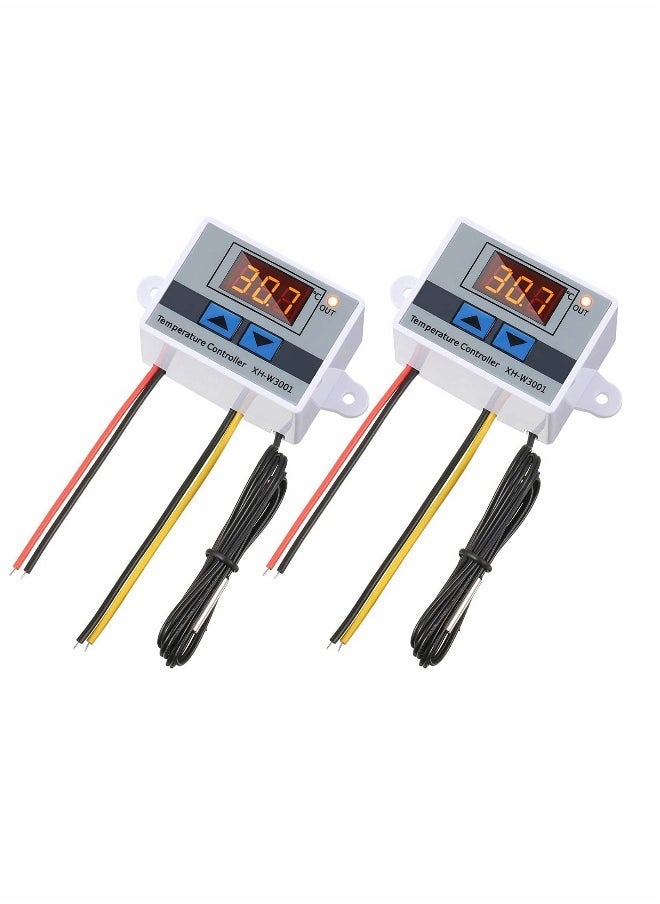 Digital Temperature Controller LED Thermostat Switch,Temperature Relay Switch Module Programmable Minus 50 to 110 Degree Heating Cooling Thermostat (12V 10A 120W) (2 Pieces)