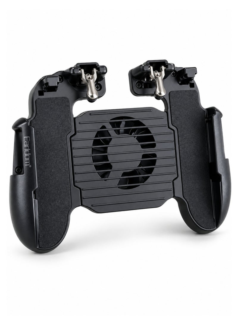 Earldom ET-F06 Mobile Gaming Controller Cooling Fan Dual Trigger for PUBG COD Free Fire Smartphone Black - Image 1