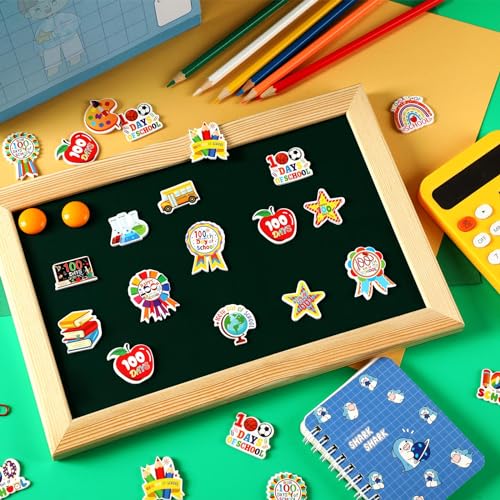 JULBEAR 300Pcs 100 Days of School Foam Stickers Self-Adhesive Campus Smarter Motivational Reward Stickers for 100th Day of School Party Classroom Decoration Favor Supplies - Image 3
