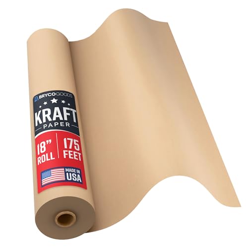 Bryco Goods Jumbo Kraft Paper Roll - Brown - 18" x 2100" (175') - USA Made - Suitable for Packing - Moving - Shipping - Crafts - Wall Art - Bulletin Boards - Floor Covering - Table Runner - Image 1