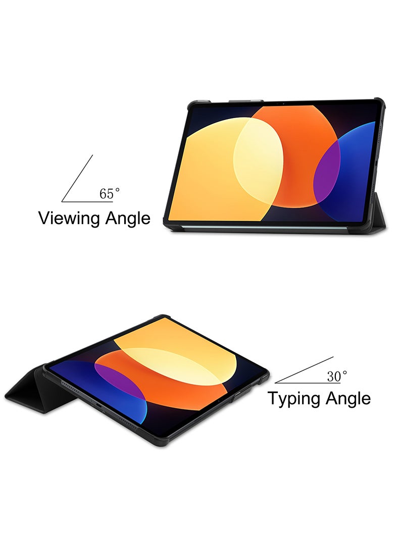Theodor غطاء حماية مقلوب لجهاز Xiaomi Pad 5 Pro 12.4 مع قاعدة ثلاثية الطيات تشغيل تلقائي وإيقاف صدمة غطاء قطة على الكتب - Image 5