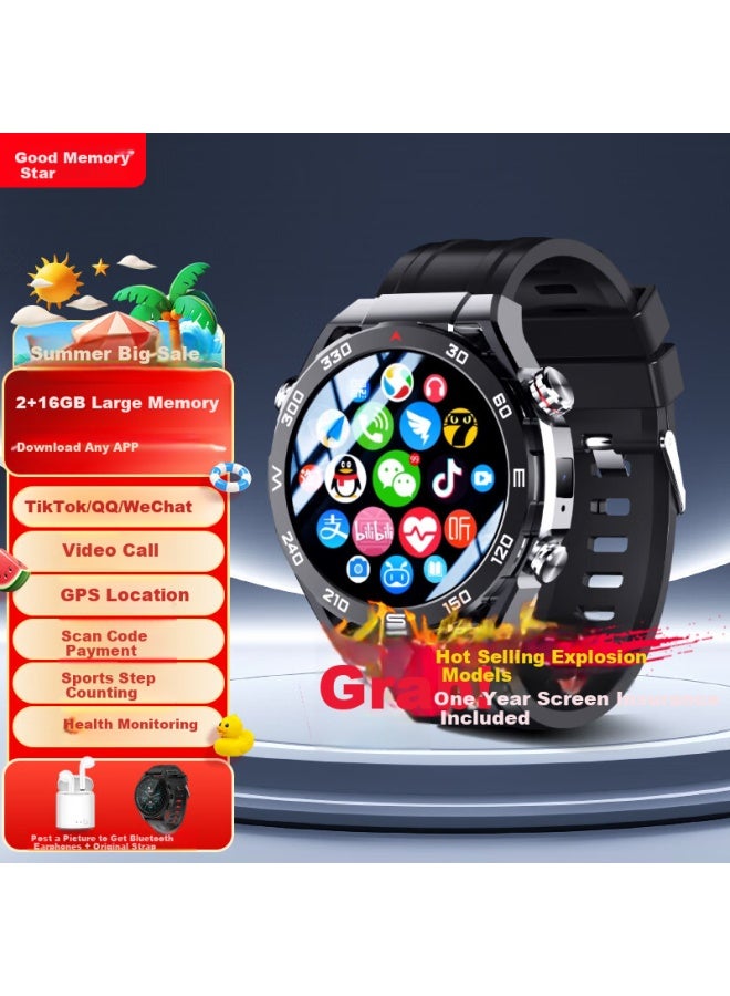 Ozing [connectable To Wifi] Smart Watch Phone For Children, 4g Cartoon Design For Teenagers, Middle And High School Students, All Network Compatible, Mobile Telecom Version With Sim Card Slot, Waterproof Gps Positioning - Image 1