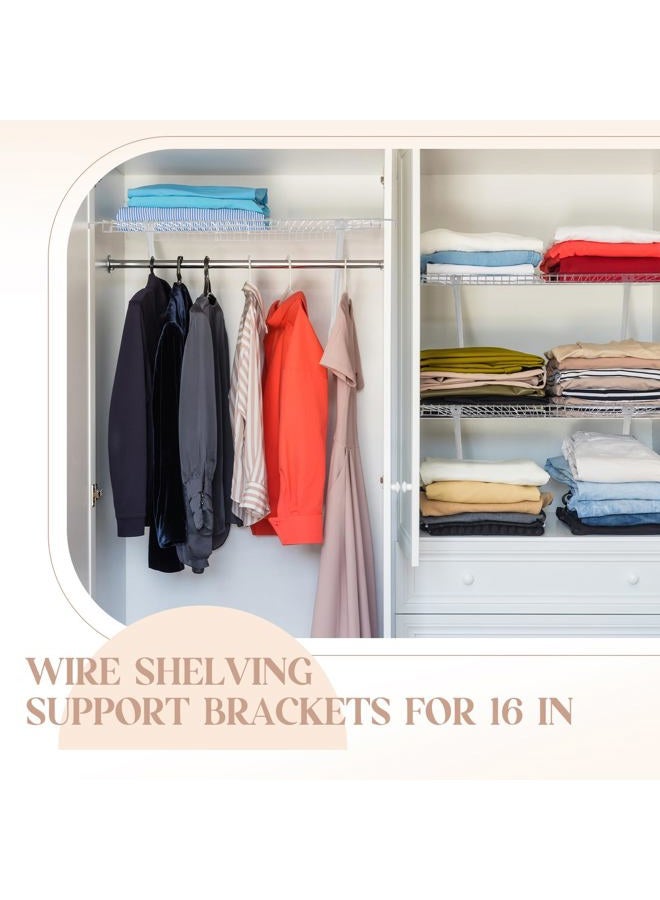 Innconee 12 Pcs 16Inch Support Brackets for Wire Shelving Wire Shelf Brackets Closet Shelf Brackets with Anchors and Pins for Installation Wire Shelving Support Brackets for Support Closet Wire - Image 5