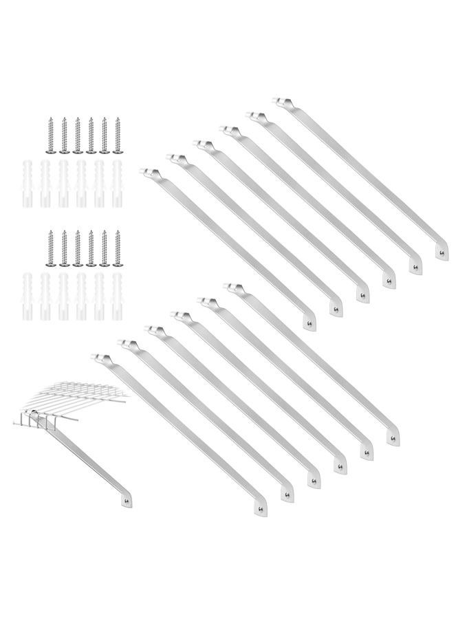 Innconee 12 Pcs 16Inch Support Brackets for Wire Shelving Wire Shelf Brackets Closet Shelf Brackets with Anchors and Pins for Installation Wire Shelving Support Brackets for Support Closet Wire - Image 1