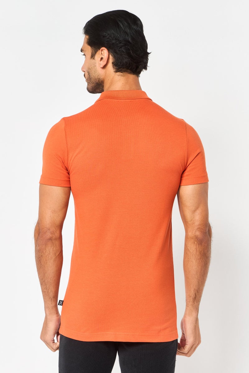 PUMA Men Slim Fit Short Sleeve Outdoor Polo Shirt, Orange - Image 2