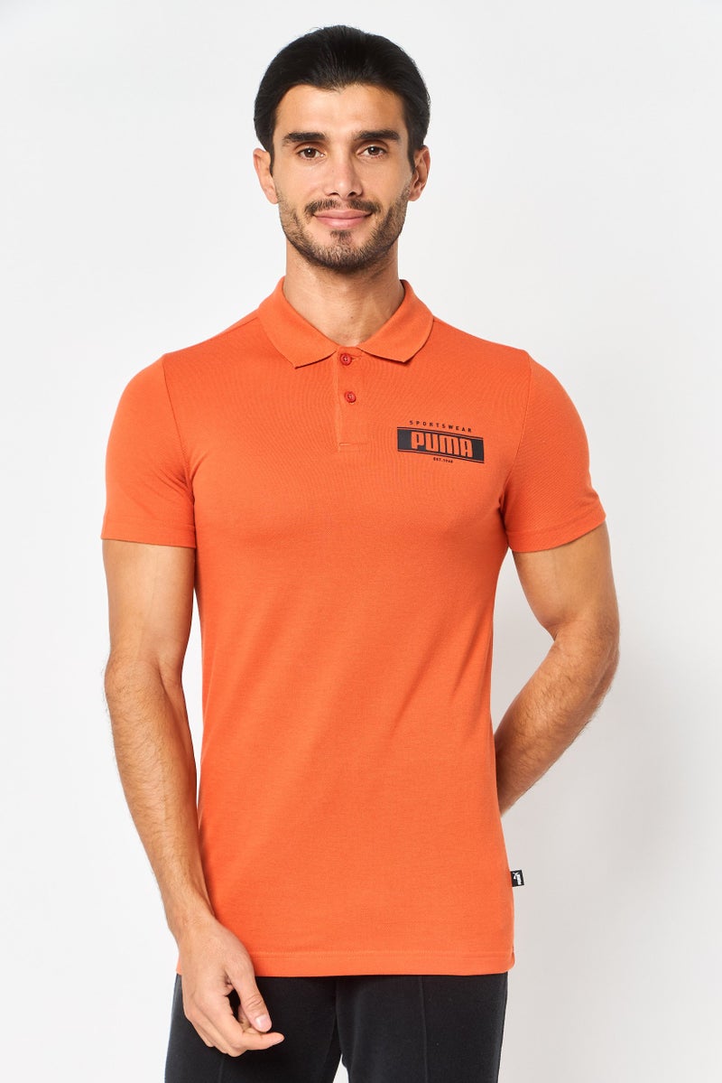 PUMA Men Slim Fit Short Sleeve Outdoor Polo Shirt, Orange - Image 1