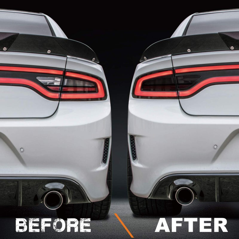 NDRUSH Smoked Taillight & Side Marker Vinyl Tint Film, Precut Overlay, Tail Light Wrap Cover Compatible with Dodge Charger 2015-2021 - Image 2