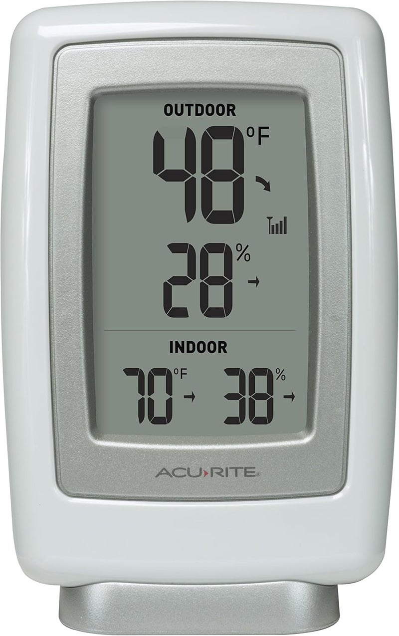 Acurite 00611 Indoor Outdoor Thermometer with Wireless Temperature Sensor & Hygrometer White Small - Image 4