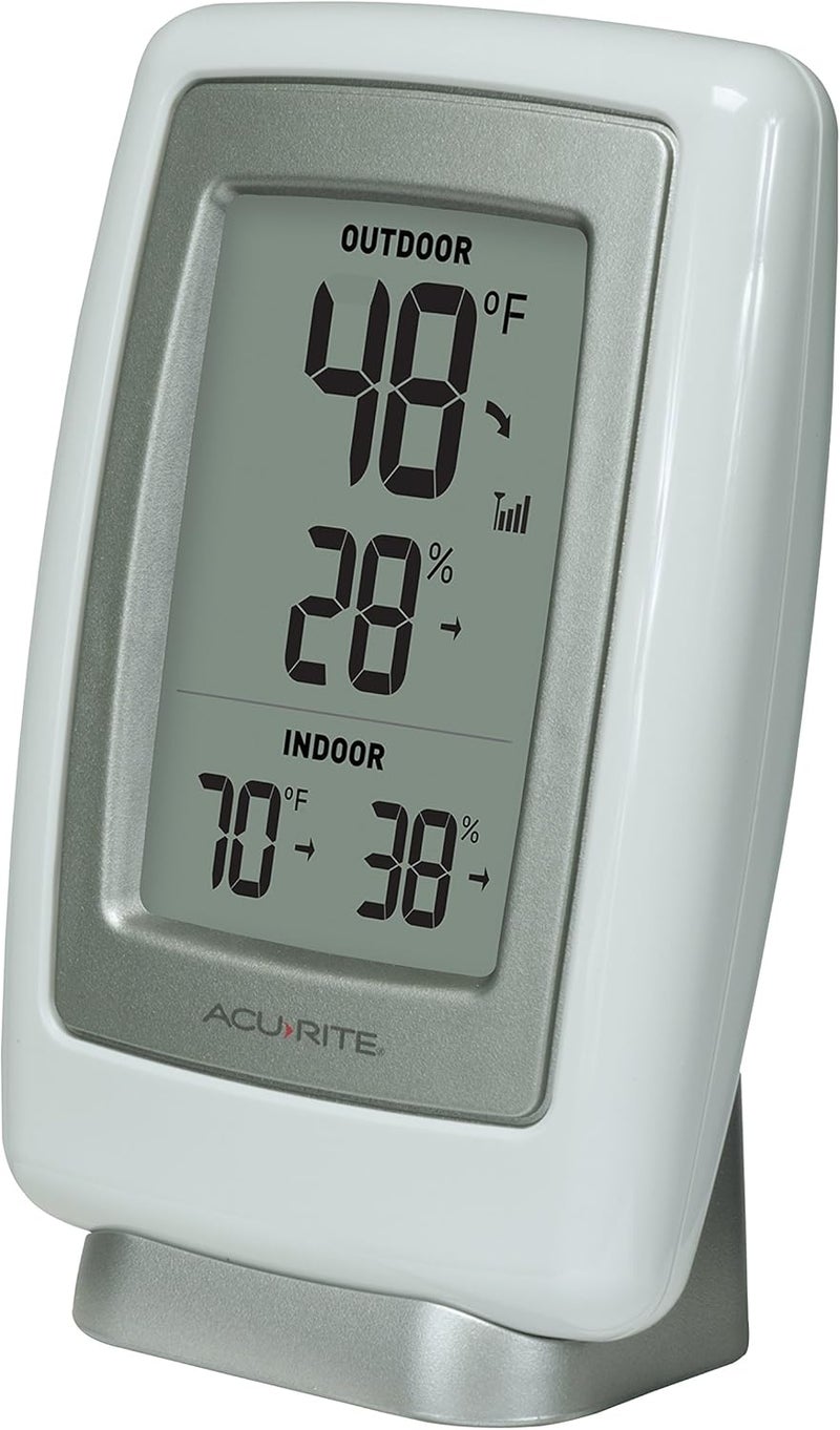 Acurite 00611 Indoor Outdoor Thermometer with Wireless Temperature Sensor & Hygrometer White Small - Image 5