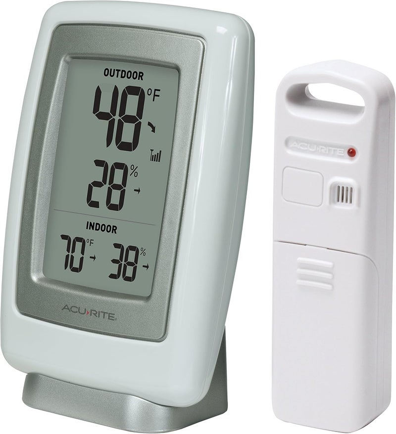 Acurite 00611 Indoor Outdoor Thermometer with Wireless Temperature Sensor & Hygrometer White Small - Image 3