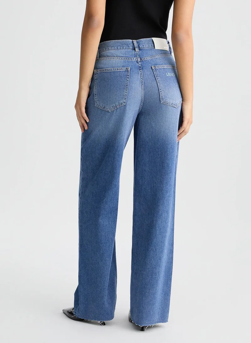 Liu Jo Wide-leg cotton jeans