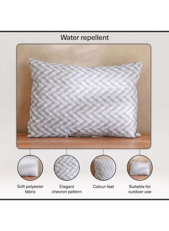 Pan Home Grey Printed Outdoor Filled Cushion 45x33cm - Image 3