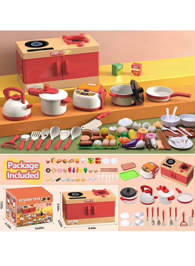 70Pcs Baby Kitchen Toy  Play House Toys with Water Pump Pressure Safe Fun Kitchen Sink Toys with Water Cycle System Pretend for  Kids - Image 5