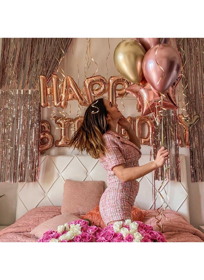 PartyWoo PartyWoo Foil Curtain 2 pcs, 3.3x6.6 ft Metallic Brown Tinsel Curtains, Backdrop Curtain, Foil Fringe Curtains, String Curtain, Birthday Decorations, Party Backdrop, Wedding Backdrop  - Image 4