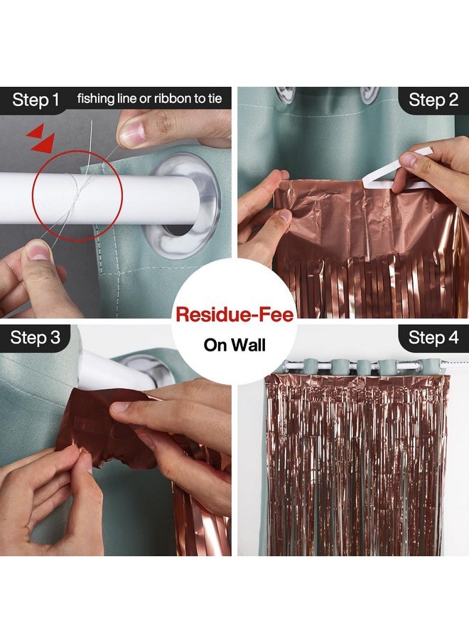 PartyWoo PartyWoo Foil Curtain 2 pcs, 3.3x6.6 ft Metallic Brown Tinsel Curtains, Backdrop Curtain, Foil Fringe Curtains, String Curtain, Birthday Decorations, Party Backdrop, Wedding Backdrop  - Image 3