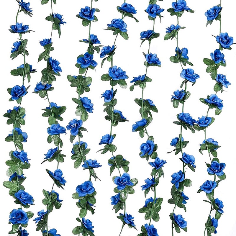 WEISPARK Fake Flowers - 4pcs 8.2 FT Artificial Rose Vine Flower Plants Hanging Rose Ivy for Home Hotel Office Wedding - Image 2