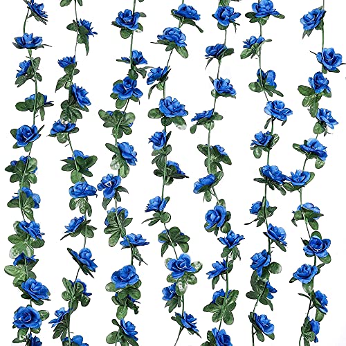 WEISPARK Fake Flowers - 4pcs 8.2 FT Artificial Rose Vine Flower Plants Hanging Rose Ivy for Home Hotel Office Wedding - Image 1