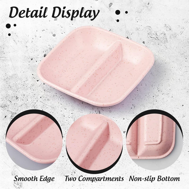DLEST DLEST 4Pcs Sauce Plates Wheat Straw Fiber Side Dishes Small Dipping Bowl Colored Plate Dessert Plate for Soy Sauce Ketchup BBQ Sauce Seasoning BPAFree and EcoFriendly MultiColor - Image 5