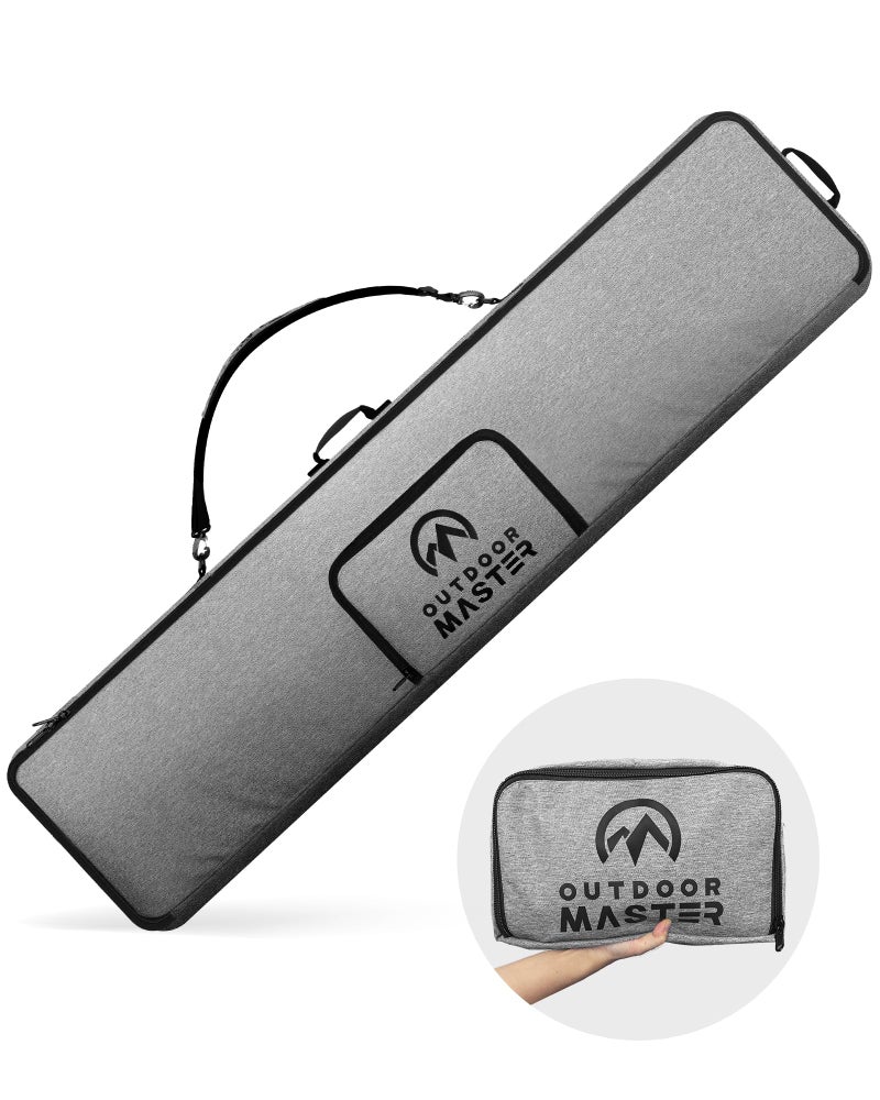 OutdoorMaster حقيبة تزلج OutdoorMaster - حقيبة سفر مقاومة للماء 900D مع حزام كتف، تصميم تخزين قابل للطي - رمادي، L - Image 1