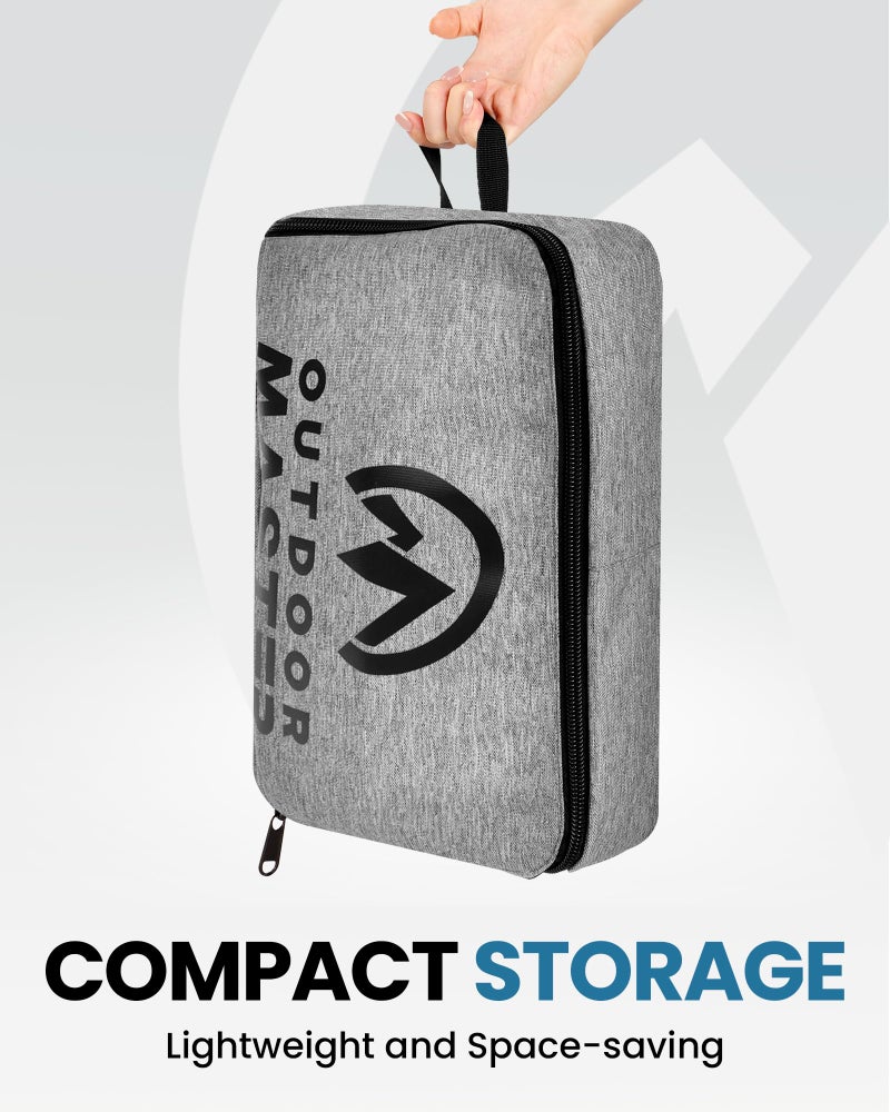 OutdoorMaster حقيبة تزلج OutdoorMaster - حقيبة سفر مقاومة للماء 900D مع حزام كتف، تصميم تخزين قابل للطي - رمادي، L - Image 5