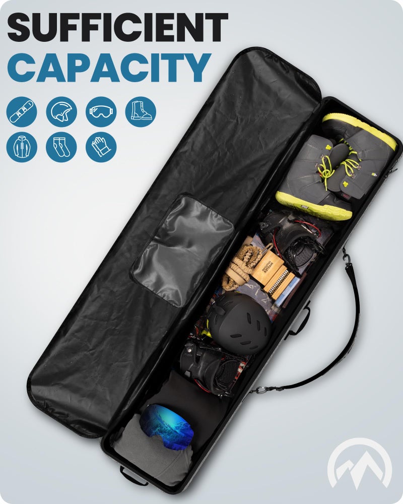 OutdoorMaster حقيبة تزلج OutdoorMaster - حقيبة سفر مقاومة للماء 900D مع حزام كتف، تصميم تخزين قابل للطي - رمادي، L - Image 3