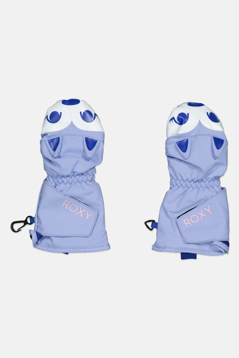 Roxy Kids Girls 1 Pair Snows Up Mittens, Blue/White Combo  - Image 1