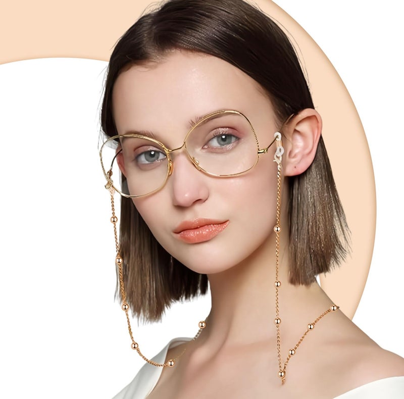 TecoKart Rose Gold Eyeglass Specs Holder Strap | Anti-slip Spectacle Chain with Stylish Beads | Elegant Specs Chain for Women | Secure & Fashionable Eyewear Accessory - Image 5